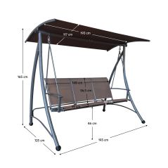 Gartenschaukel, braun/dunkelgrau, LAMIA