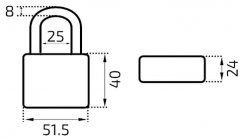 Zámek visací s číselným kódem 51 mm, XL-TOOLS