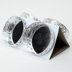 Kerzenständer Kreisornament Silber 4 Stk (akce)