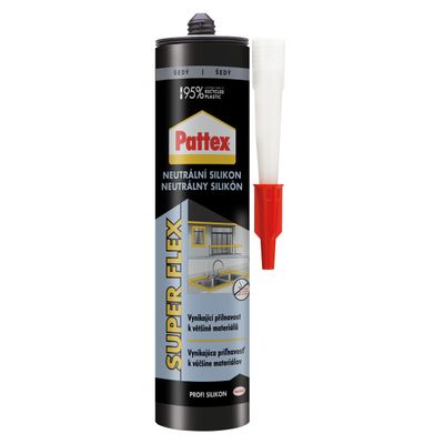 Silicon Pattex Super Flex Neutral, gri, 280 ml