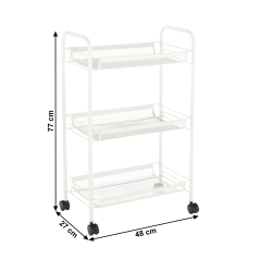 Servirni voziček, bel, JARON - AKCIJA