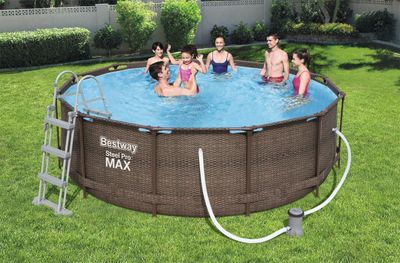 Bestway® Steel Pro Max™ bazen, 56709, uzorak od ratana, filter, pumpa, ljestve, 3,66x1,00 m