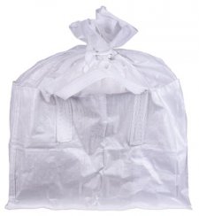 BigBag TSF2 táska, 68x35x46 cm, PP, 2 füles, fehér, fűzős táska, lapos aljú, max. 100 kg, kert
