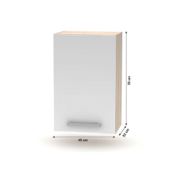 Oberschrank 45 1DV, Sonoma-Eiche/Weiß, NOVA PLUS NOPL-024-OH