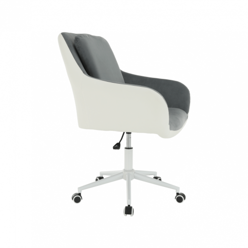 Krzesło biurowe, biały/szary, IMELDA
