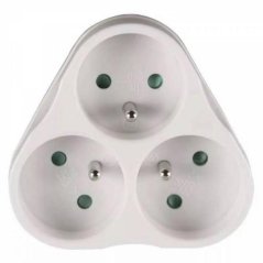 Priză de joncțiune 3× rotundă, albă P0026 (splitter) KLC