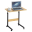 Verstellbarer PC-Tisch mit Rollen, Eiche/Schwarz, JUSTUS