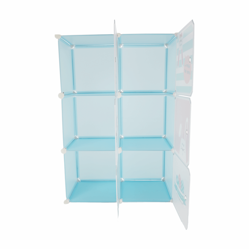 Modularer Kinderschrank, blau/Kindermuster, EDRIN