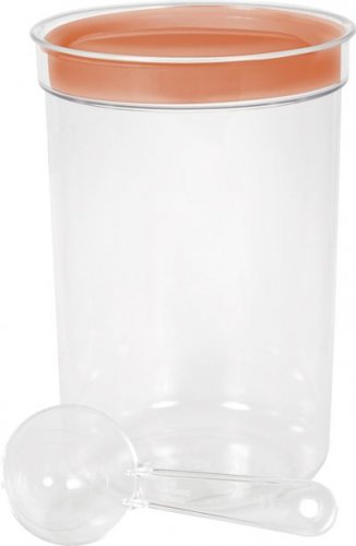 Curver® DRY FOOD pločevinka, 1700 ml, z merilno skodelico, barva mint/siva/breskev, 13x19 cm
