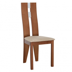Krzesło drewniane, tkanina wiśnia/beż, BONA NOWOŚĆ