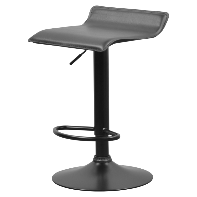 Barhocker, schwarzes Öko-Leder, BAILI