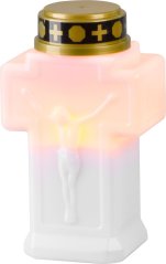 Svijeća MagicHome, križ, LED, za grob, bijela, 2xAA, 15x9 cm, (dio pakiranja 2xAA)