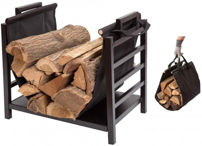 Holzständer für Kamin mit Träger, Größe 40 x 35,5 x 35,5 cm