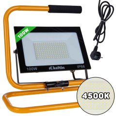 LED reflektor 100W állvánnyal, semleges fehér 4500K, KELTIN