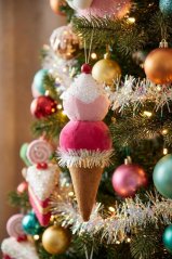 Dekoration MagicHome Christmas Candy Line, Eiscreme, rot, hängend, 16 cm (akce)