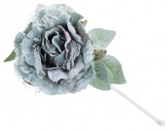 MagicHome Blume, Pfingstrose mit Blatt, grün, Stiel, Blütengröße: 12 cm, Blütenlänge: 23 cm, Packung. 6 Stk