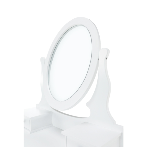 Măsuţă de toaletă cu taburet, alb/argintiu, LINET NEW