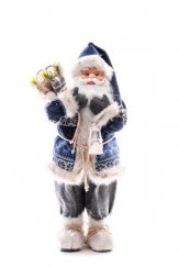 MagicHome Weihnachtsdekoration, Weihnachtsmann mit Rucksack und Laterne, 60 cm