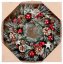 MagicHome Weihnachtskranz, natur, hängend, mit Borsten und Sternen, 39 cm