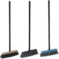 Miotła York CARLA, trzonek plastikowy 120 cm, mieszane kolory, 32x9x127 cm