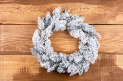 MagicHome Weihnachtskranz, Natur, verschneit, 45 cm (akce)