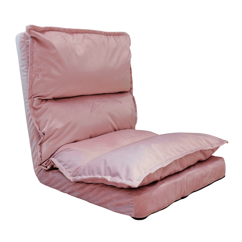 Sklopiva ležaljka na podu, svjetlo roza Velvet tkanina, ULIMA