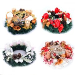Adventskranz 28 cm dekoriert Mix