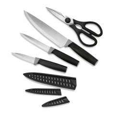 Set de 3 cuțite de bucătărie + foarfece