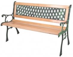 Ławka GODIVA, ogrodowa, drewno/plastik, 122x54x73 cm