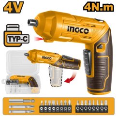 Izvijač CSDLI0442 + komplet nastavkov 19 kosov INGCO AKU 4V z vgrajeno baterijo