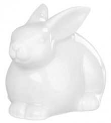 Dekorace MagicHome, Zajíček, bílý, porcelán, 10,4x7,3x7,1 cm