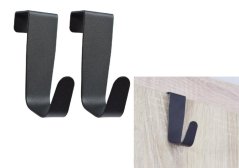 Vešiak- háčik na dvere 2ks oceľový čierny