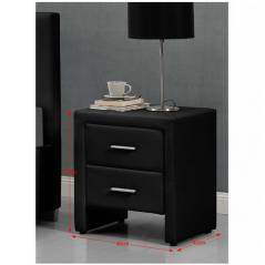 Stolik nocny, ekoskóra, czarny, CASTEL (akce)