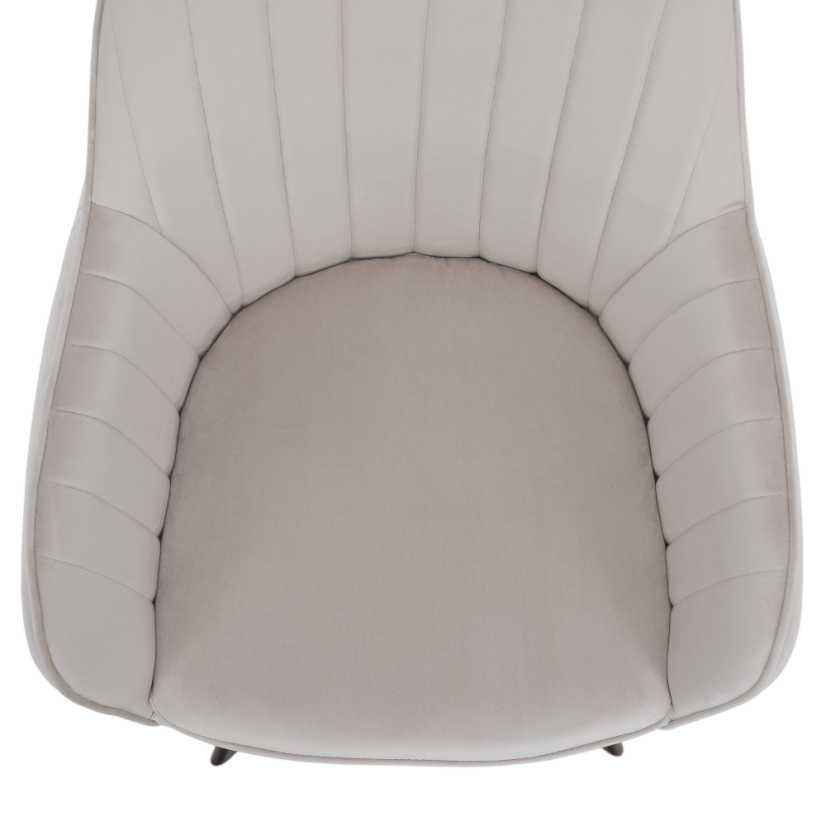 Designer-Sessel, beige Samtstoff, AURIL
