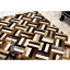 Luxus-Lederteppich, braun/schwarz/beige, Patchwork, 120x180, LEDERTYP 2