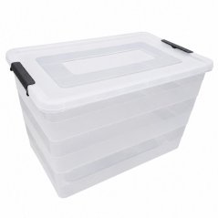 Box transparentný 65l s kolieskami