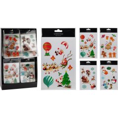 Dekorácia vianočná samolepiaca 27,5x15,5 cm 3D mix
