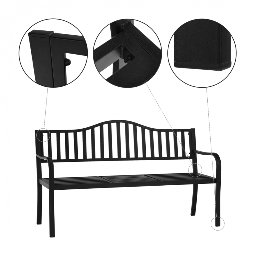 Vrtna klupa sa stolom, crna, DAGNO