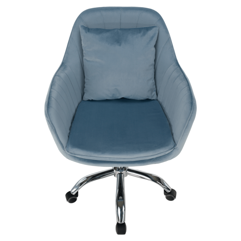 Uredska stolica, plava Velvet tkanina/krom, KLIAN