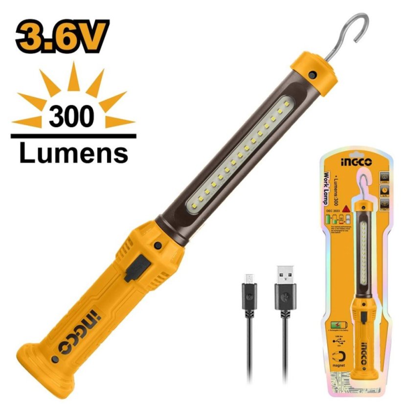 Lampa pracovní HWLI35261 INGCO AKU 3,6V s vestavěnou baterií