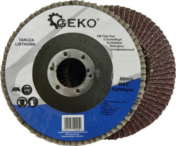 Disc lamelar abraziv 125 x 22,2 mm, granulație 80, GEKO