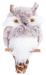 Owl MagicHome Christmas, siva, viseća, 18x8x4,5 cm