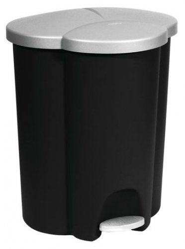 Coș de gunoi Curver® TRIO, 40 litri, 39,4x47,8x59,2 cm, negru/gri, pentru gunoi