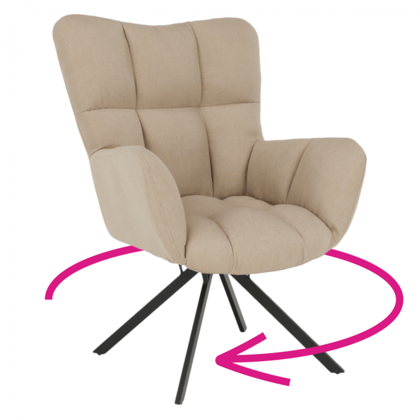 Designer-Drehstuhl, beige/schwarz, KOMODO