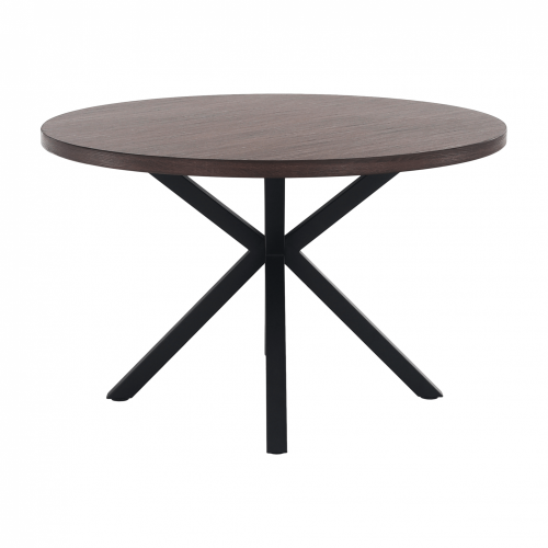 Jídelní stůl, tmavý dub/černá, průměr 120 cm, MEDOR