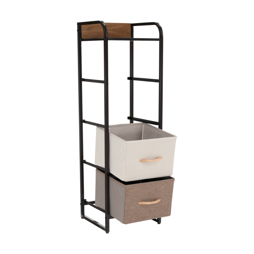 Kommode mit Stoffschubladen, beige/braun, HAZEL TYP 1