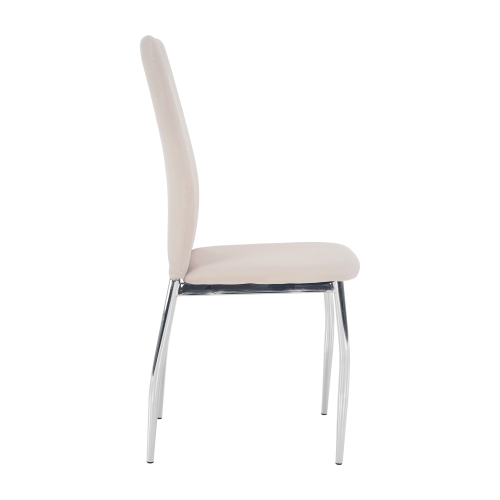 Jídelní židle, béžová Dulux Velvet látka/chrom, OLIVA NEW