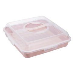 Recipient/cutie pentru alimente UH 34,5x34,5x10,5 cm Roz nordic