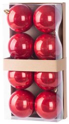 MagicHome božične kroglice, 8 kos, rdeče, za božično drevesce, 7 cm