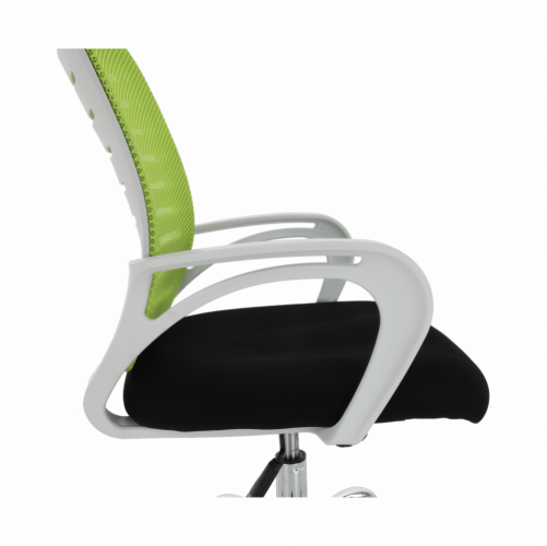 Pisarniški stol, zelena/črna/bela/krom, OZELA